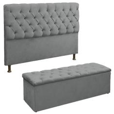 Cabeceira + Recamier Lana Tamanho Queen 160cm Para Cama Box - VANIA DE