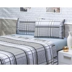 Jogo Lençol 4 Peças Cama Viúva 2,03Mx1,20Mx35Cm 100% Algodão