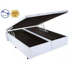Cama Box Baú King Ortobon Bipartido A colchões Sintético Branco 41x193x203