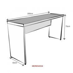 Mesa Reta Natus 40mm 160 Bramov Móveis Cinza Cristal