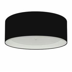 Plafon Cilíndrico Md-3008 Cúpula em Duplo Tecido 60x25cm Preto / Branco - Bivolt