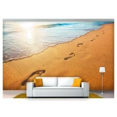 Papel De Parede Praia Mar Sol Reflexo Água 3D  Npr215 - Você Decora