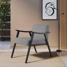 Poltrona com Encosto Ravena Preto/Cinza