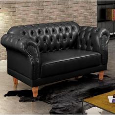 Sofá 2 Lugares Chesterfield Clássico Duque Preto