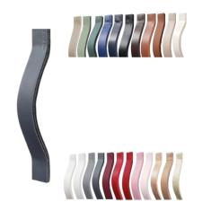 Kit com 12 Puxadores Hidden Gaveta Porta Móveis Armário Textura de Couro