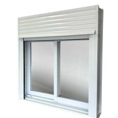 Janela Integrada 2F. móvel em Aluminio Branco c/ Recolhedor Manual - A