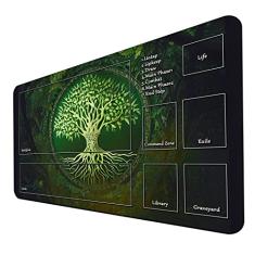MTG Game Playmat, TCG Play Mat for MTG TCG 24 x 14 inches Trading Card Inked Game Playmats with Storage Bag Smooth Rubber Surface Battle Game