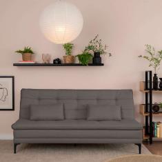 Sofá-Cama Casal 3 Lugares Prince Linho Cinza