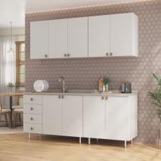 Cozinha Compacta 4 Peças 100% Mdf Bp 2 Balcões 2 Aereos Maranello