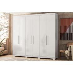 Guarda Roupa 6 Portas E 4 Gavetas C- Pés Venice Branco - Demóbile