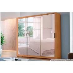 Guarda Roupa 3 Portas De Correr C- Espelho E 4 Gavetas C- Pés Veneza Gold Naturale - Rufato