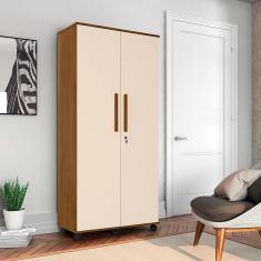 Guarda Roupa Solteiro Com 2 Portas Gold Amêndoa/ Off White