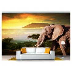 Papel De Parede Animais Elefante África 3D Anm185 - Você Decora
