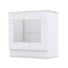 Balcão Forno De Embutir Nova York Branco Com Tampo Para Cooktop Calcar