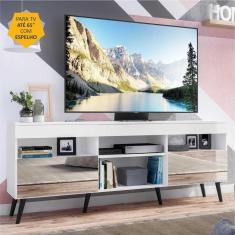 Rack TV 65&quot; com Espelho, Pés Retrô e 2 Portas Paris Multimóveis