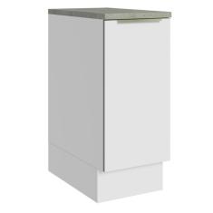 Balcão 35 cm 1 Porta Branco/Branco Veludo Lux Madesa