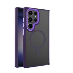 Fosco para carga sem fio caso à prova de choque para samsung galaxy s24 s23 fe s22 plus ultra híbrido pára-choques armadura capa, roxo escuro, para s23 fe