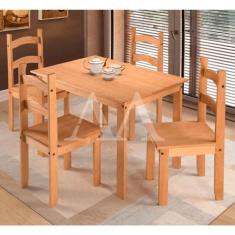 Mesa Com 4 Cadeiras Madeira