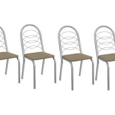 Conjunto 4 Cadeiras para Sala de Jantar Holanda Metal - Kappesberg
