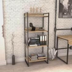 Estante para Livros Industrial 145cmx60cm 4 Prateleiras Kuadra