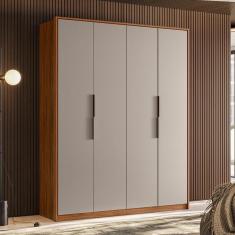 Guarda Roupa Casal Attore Ambiente 4 Portas Nogueira Nude Prime tx Demóbile - Demartêz