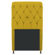 Cabeceira Estofada Cristal 100 Cm Solteiro Suede Amarelo