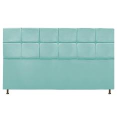 Cabeceira Estofada Damares 195 Cm King Size Azul Tiffany