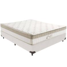 Cama Box Branco E Colchão King Best Bege Molas Ensacadas Casal