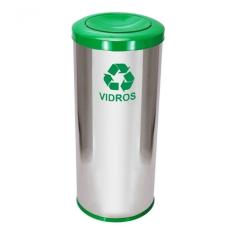 Lixeira Em Aço Inox Com Tampa Meia Esfera 50 Litros