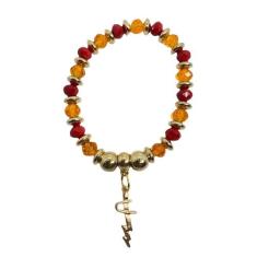 Pulseira Egunita Pingente Cristal Laranja E Silicone - Lua Mística - 1