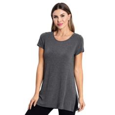 Blusa Básica Alongada Feminina Rovitex Cinza, M, Cinza