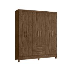 Guarda Roupa Casal Panamá 6 Portas Castanho Wood - Moval, Castanho