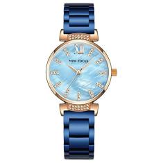 Relógio Strass MINIFOCUS MF 0227 À Prova D' Água Moda Elegante (Azul)