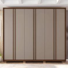 Guarda Roupa Casal 6 Portas Lisas com 4 Gavetas Suburban Havana/Cinza