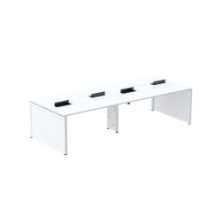 Mesa de Plataforma Dupla para 4 Pessoas Corporativa 110x140/4p Branco