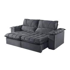 Sofá 5 Lugares Retrátil E Reclinável Martins M-178 Veludo Grafite