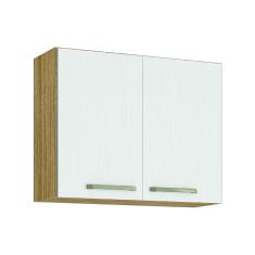 Armário De Cozinha e Lavanderia Aéreo 2 Portas 0,80m Módulo Suspenso Madeirado / Branco Ametista Kit’s Paraná