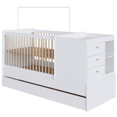 Berço Cama Multifuncional Com Auxiliar Bb023 Branco