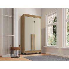 Armário Multiuso 2 Portas 3 Prateleiras Paris Cinamomo/Off White