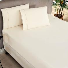 Jogo De Lençol Queen 180 Fios 3 Peças Elegance - Palha