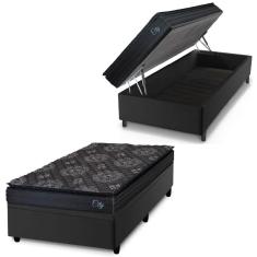 Cama Box Baú Solteiro Colchão Molas Ensacadas City Pillow