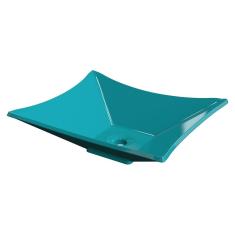 Cuba Pia de Apoio para Banheiro Retangular Luxo 38 C08 Azul Turquesa - Mpozenato