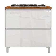 Balcão para Cooktop de 5 Bocas Bartira Amazonita com 1 Porta, 1 Gaveta e 1 Prateleira - 80,1cm de largura