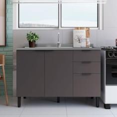 Balcão Bartira Universal com 2 Portas e 3 Gavetas - 120 cm de Largura