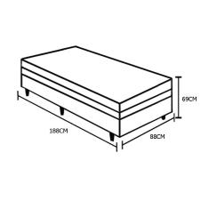 Cama Box Baú Solteiro Colchão Mola Bonnel Acolchões + Box Poliéster 65x88x188