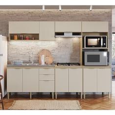 Cozinha Modulada 5 Peças 11 Portas 2 Gavetas Carol Mocca/areia