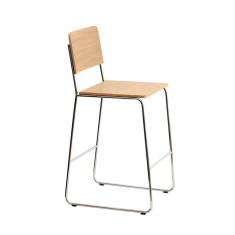 Banqueta com Assento e Encosto em Fórmica Estrutura em Aço Altura Assento 63cm Lite Espresso Móveis Freijó / Cromado