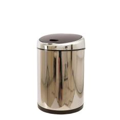 Lixeira 9L Automática Inox - Tampa Preta