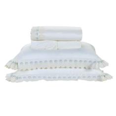 Jogo Lençol Casal Venetto 4Pçs Bordado 400 Fios 100% Algodão - Doce La