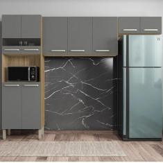 Cozinha Compacta 9 Portas Versalhes Kit Paraná - Kits Parana, Freijó/G
